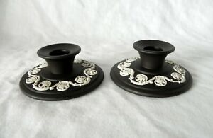 ̵ۥåʡĴƫååɥ֥å䥭ɥۥ󥰥Wedgwood JASPERWARE BLACK BASALT CANDLE HOLDERS England