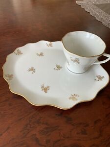 ̵ۥåʡĴƫ⡼ե󥹥ۥ磻ȡɥƥåסȡȥʥåץ졼Royal Limoges France White , Gold Roses teacup and Toast Snacks Plate