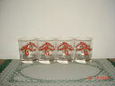 yzLb`piEHEE@eBGVu|CZ`A{vKXbN^u[D4-PC TIENSHAN POINSETTIA RIBBONS 4 1/8 GLASS ROCK TUMBLERS/CLR-RED-GRN/F SHIP