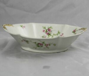 ̵ۥåʡĴƫ㡼륺եɥϥӥɥ⡼ԥ󥯥磻ɥХڥӥ󥰥ܥCharles Field Haviland GDA Limoges Pink Wild Roses Oval Vegetable Serving Bowl