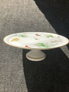 ̵ۥåʡĴƫơ⡼ե󥹥ӥ󥰥ǥå她ĳVintage Limoges France Serving Cake Dish Stand Butterflies Approx 12.5 X 4.5