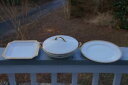 【送料無料】キッチン用品・食器・調理器具・陶器　金色の食器個種ノリタク日本チューリーン、ティルシェンロイトプレートSet of 3 Gilded Dinnerware Items: Noritake Nippon Tureen, Tirschenreuth Plate+++