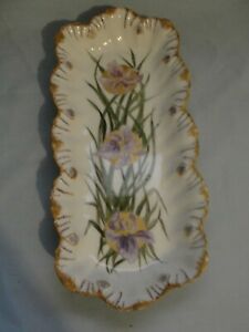 【送料無料】キッチン用品・食器・調理器具・陶器　アンティークリモージュ長方形のセロリボウル手描き..