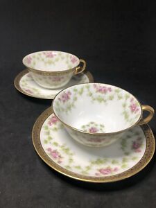 ̵ۥåʡĴƫ⡼ƥåץåȥȥ쥻ޥͥȥ쥻ޥ󥴡ɥ2 T&V Limoges Tea Cup & Saucer Set TRESSEMANES & VOGT Tressemann Gold Gilt