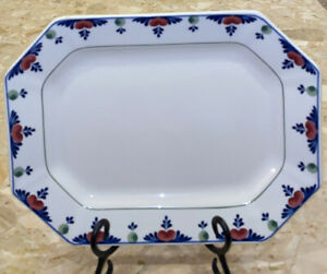 【送料無料】キッチン用品・食器・調理器具・陶器　アダムス鉄鉱石中国ヴェルシュカイギリス製の長方形のセルビムプラッターADAMS Ironstone China Veruschka 12 Rectangular Servimg Platter Made in England
