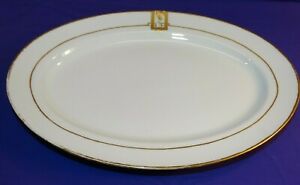 ̵ۥåʡĴƫƥϥӥɥ⡼奪Х륵ӥ󥰥ץåɥȥANTIQUE HAVILAND LIMOGES OVAL SERVING PLATTER W/ HP YELLOW ROSE W/ GOLD TRIM