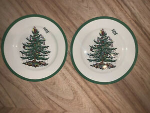 【送料無料】キッチン用品・食器・調理器具・陶器　クリスマスツリーサラダプレートセットのプレートブランドのタグ Spode Christmas Tree Salad Plates 8” SET OF 2 Plates Brand New With Tags