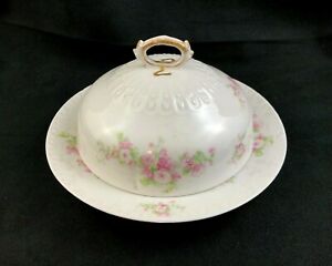 【送料無料】キッチン用品・食器・調理器具・陶器　??フィールドハビランドリモージュブランクピンクバラカバーバターストレーナー?? GDA CH Field Haviland Limoges Blank 177 Pink Roses COVERED BUTTER w/ strainer