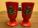 【送料無料】キッチン用品・食器・調理器具・陶器 ドイツレッドクリスマスツリーゴブレットフットタンブラーセットオブWaechtersbach Germany Red Christmas Tree Goblet Footed Tumbler 6 Oz- Set of 2