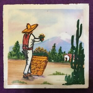 Vintage MEISSEN Germany Hand-Painted TILE ~ Mexican*Sombrero *Cactus*Mountainsヴィンテージマイセンドイツ手描きタイル?メキシコソンブレロサボテン山※注意※NYからの配送になりますので2週間前後お時間をいただきます。人気の商品は在庫が無い場合がございます。ご了承くださいませ。サイズの種類の商品は購入時の備考欄にご希望のサイズをご記載ください。　携帯メールでの登録ですと楽天からのメールが届かない場合がございます。