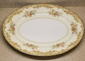 【送料無料】キッチン用品・食器・調理器具・陶器　ノリタキ中国ナナロサオーバルサービングプラッター花柄ゴールドトリムNORITAKE CHINA 982 NANAROSA OVAL SERVING PLATTER 11 3/4 FLORAL DESIGN GOLD TRIM