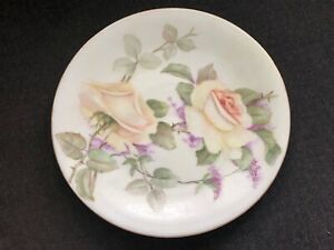 ̵ۥåʡĴƫ㥹ʥ⡼ե󥹼ץ졼ȥGorgeous LIMOGES FRANCE Hand Painted Porcelain Plate YELLOW ROSES #6