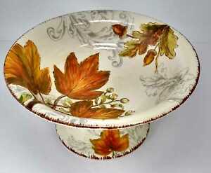 ̵ۥåʡĴƫޥåΥڥǥܥ뽩Maxcera Handcrafted Pedestal Bowl Autumn Leaves 10 1/2 H