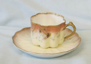 ̵ۥåʡĴƫ꡼ȥ⡼եǥߥååץƥElite Limoges Floral Demitasse Cup & Saucer Antique