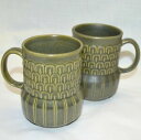 2 Wedgwood Cambrian Coffee Tea Mugs Cups 4 1/4 Green Oven to Table Stoneware ウェッグウッドカンブリアコーヒーティーマグカップグリーンオーブンからテーブルストーンウェアへ※注意※NYからの配送になりますので2週間前後お時間をいただきます。人気の商品は在庫が無い場合がございます。ご了承くださいませ。サイズの種類の商品は購入時の備考欄にご希望のサイズをご記載ください。　携帯メールでの登録ですと楽天からのメールが届かない場合がございます。