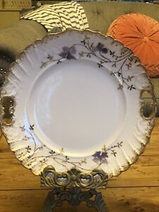 ̵ۥåʡĴƫƥץ졼ȼɥȥ⡼㡼륺եANTIQUE PORCELAIN PLATE HAND PAINTED GOLD GILT LIMOGES CHARLES AHRENFELDT