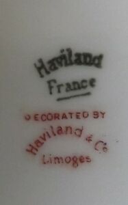 【送料無料】キッチン用品・食器・調理器具・陶器　ハビランドコーフランスグリーントリムフローラルクランベリーボウルHaviland &amp; Co France #34053 Green Trim &amp; Floral Cranberry Bowl 3