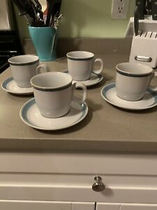 ̵ۥåʡĴƫΥ꥿ȡ󥦥˥ȥåץޥåסѻߤ줿쥢Noritake Stoneware Oceanica 8623 Saucers And Cups Mugs. Discontinued-RARE!