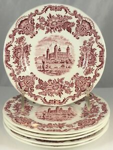 ̵ۥåʡĴƫƥɥåɥåɥۡॺ֥֥ƥ󼧴ѥХץ졼Antique Wedgwood Red Royal Homes Of Britain Porcelain China Bread Butter Plate 6