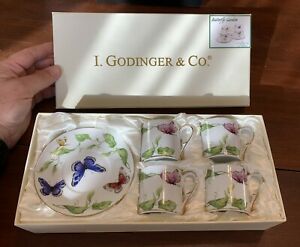 ̵ۥåʡĴƫǥ󥬡ĤΥץ쥹åפΥåȥܥåΥI. Godinger & Co. Set of 4 Expresso Cups w/ Saucers in Box