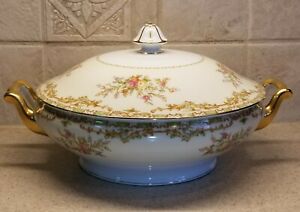 【送料無料】キッチン用品・食器・調理器具・陶器　典竹中国ナナロサ丸い野菜ボウル花柄ゴールドトリムNORITAKE CHINA 982 NANAROSA ROUND COVERED VEGETABLE BOWL FLORAL DESIGN GOLD TRIM