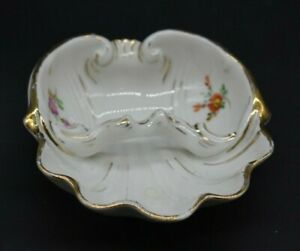 ̵ۥåʡĴƫޥɥļ֥åץå쥷СMeissen German Hand Painted Flowers Scalloped Shell Shaped 4 Ash Reciever