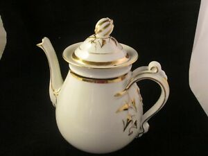 ̵ۥåʡĴƫϥӥɡ⡼塦饤ƥݥåȥƥݥåȥ֥르ɥ꡼Haviland Limoges Schleiger Teapot Tea Pot Double Gold leaves