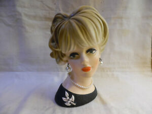 【送料無料】キッチン用品・食器・調理器具・陶器　真珠とヴィンテージヘッド花瓶の女の子Vintage Head Vase Girl With Pearls(3)