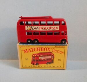 模型車 モデルカー レズニーマッチボックスロンドントロリーバスボックスミントlesney matchbox 56a london trolley bus bpw very near mint in original d1 box