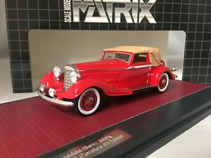 【送料無料】模型車 モデルカー マトリックススケールモデルメルセデスポジションコルシカクローズレッドmatrix scale models 143 mercedes 500k 3 position dhc corsica closed 1938 red mx