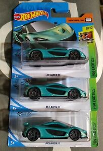 【送料無料】模型車 モデルカー ホットホイールマクラーレンロットショートカードロングカードバージョン hot wheels 2020 mclaren p1 x 3 lot short card and long card versions