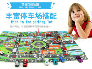 【送料無料】模型車 モデルカー カードカートchildrens car toys 10 cars 1 parking card card city road cart