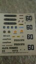 【送料無料】模型車 モデルカー デカールアルファロメオdecals 143 alfa romeo 33 year 1972