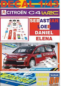 【送料無料】模型車 モデルカー デカールシトロエンローブスウェーデンdecal 143 citroen c4 wrc s loeb swedish r 2007 2nd 01