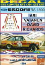 【送料無料】模型車 モデルカー デカールフォードエスコートアリバタネンサザンクロスラリーdecal ford escort rs 1800 ari vatanen southern cross rally 1980 3rd 09