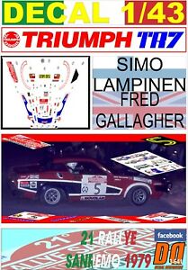 【送料無料】模型車 モデルカー デカールトライアンフランピネンサンレモdecal 143 triumph tr7 v8 slampinen rsanremo 1979 dnf 09