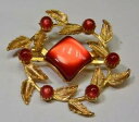 yz͌^ fJ[ Be[WgmhhzJ[[[x[ZgRitH}u[`vintage 50s tono dorado rojo color jelly belly centro corona forma broche