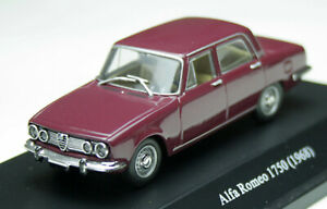 模型車 モデルカー アルファロメオベルリナセダンパープルキャビネットalfa romeo 1750 berlina sedan manufactured 19681970, m 143, purple, in cabinet ovp