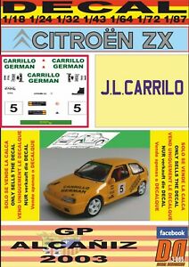 【送料無料】模型車 モデルカー デカールシトロエンカリージョアルカニスdecal citroen zx jl carrillo gp alcaniz 2003 01