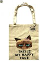 【送料無料】キャンバスショッパーショッピングショルダーバッグトートバッグicial grumpy cat canvas tote shopper shopping shoulder bag