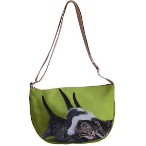 【送料無料】メッセンジャーキャンバスクロスボディビーチバッグcat kitten messenger canvas cross body beach bag p50 y0580