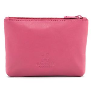 【送料無料】猫　ネコ　キャット　バッグ　小物　ハーネスレザージップトップコインアップリケピンクharness leather zip top coin purse with leather applique cat detail pink