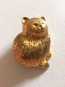 【送料無料】ネコ　猫　ネックレス　ビンテージブローチcute vintage fat fluffy cat brooch