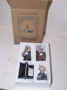 【送料無料】猫　ネコ　キャット　置物　ローテクトリオネコjazzy cats trio nibkitten musician figurines with pianocute