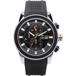 【送料無料】腕時計　ウォッチメンズロイヤルロンドンクロノグラフラバーストラップステンレススチールmens royal london large chronograph rubber strap wrist watch stainless steel