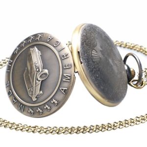 【送料無料】腕時計 ウォッチチェーンアメリカフォードマスタングポケットウォッチtaschenuhr mit kette motiv us dream cars ford mustang made in america ug24