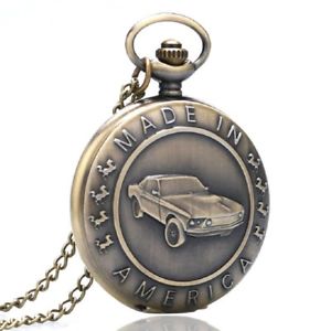 【送料無料】腕時計 ウォッチチェーンアメリカフォードマスタングポケットウォッチtaschenuhr mit kette motiv us dream cars ford mustang made in america ug24