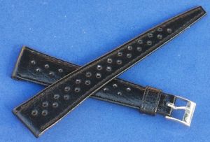 【送料無料】腕時計　ウォッチショートテーパーレザーウォッチストラップラリービンテージshort taperedshape leather vintage 16mm old rally watch strap 1960s70s nos