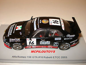 【送料無料】模型車　モデルカー　スポーツカースパークアルファロメオspark s0454 alfa romeo 156 gta 16 etcc 2003 ruberti to the 143