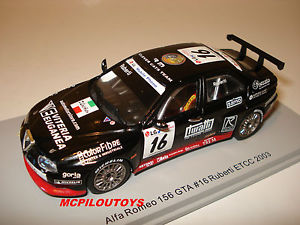 【送料無料】模型車　モデルカー　スポーツカースパークアルファロメオspark s0454 alfa romeo 156 gta 16 etcc 2003 ruberti to the 143